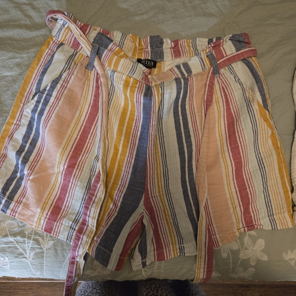 a.n.a Pants - a.n.a Multicolor Striped Women's Shorts